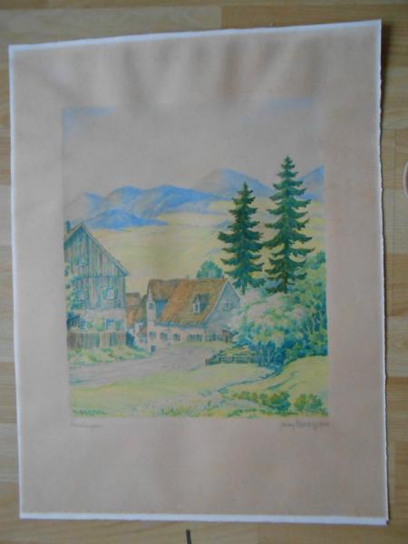 Heinz RAASCH Gut Himmelsthür Hannover LAUTLINGEN Albstadt Aquarell von 1944