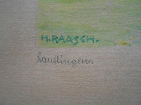 Heinz RAASCH Gut Himmelsthür Hannover LAUTLINGEN Albstadt Aquarell von 1944