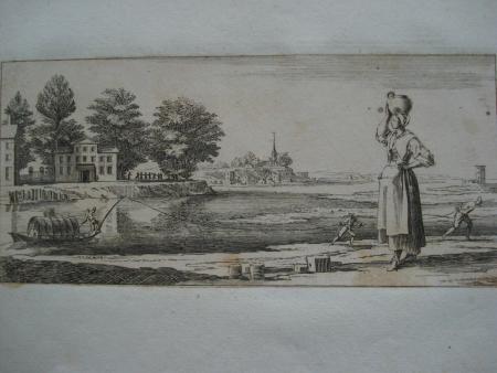 Gottfried STEIN Augsburg 1720 Callot  Hund Handwerk Schloss Treidler Galanterie
