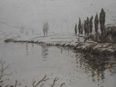 Paul Obrecht Markirch Elsass Obertürkheim Stuttgart Radierung von 1921 signiert