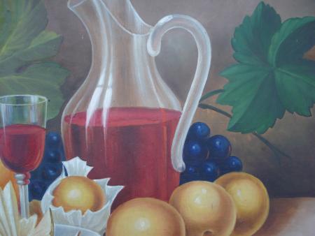Richard THOMA HASLACH Kinzigtal 1940 Wein Karaffe Walnuss Trauben Rotwein 