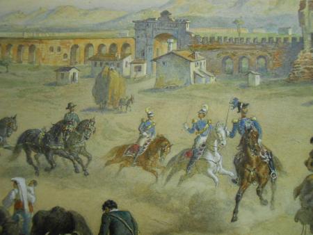 CARL GOEBEL Wien Via Appia Porta San Giovanni Aussicht gegen FRASCATI Pferde ROM
