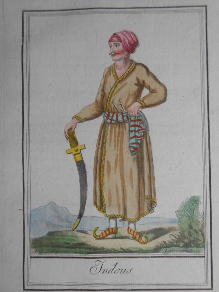 Indus Indous Indien India Indie Inder Labrousse  Altkolorierter Kupferstich1796