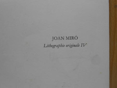 Joan Miro Miró Barcelona Palma Original Lithografie IV Galerie Maeght Paris