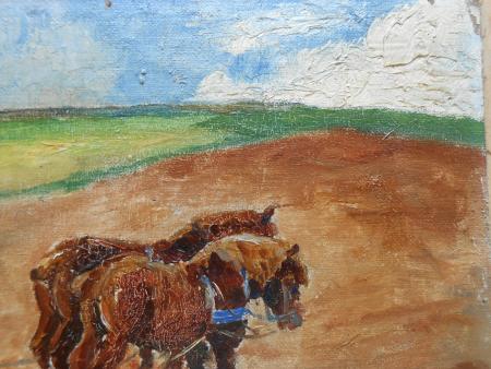 Hans JÖRES Odenkirchen Boppard Eupen Pferd Bauer Feld horse cheval paysan Pflug
