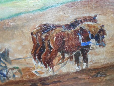 Hans JÖRES Odenkirchen Boppard Eupen Pferd Bauer Feld horse cheval paysan Pflug