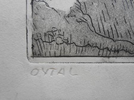 OYTAL Oybach Gruben Oberstdorf Radierung von 1983 signiert Holler (?)