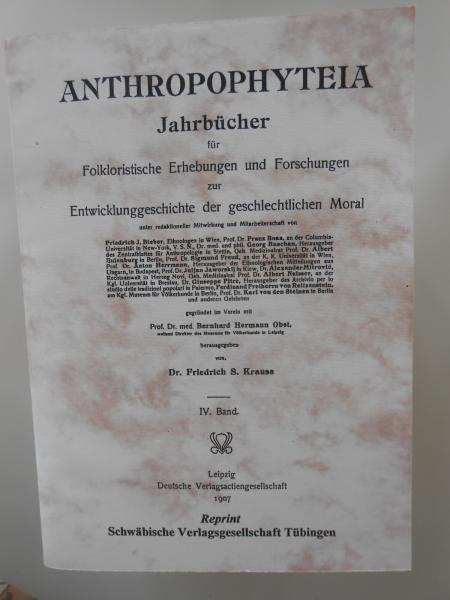 Anthropophyteia Sexualkunde Volkskunde Anthropologie Reprint