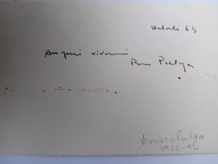 bruno Pulga Bologna,  abstrakte landschaft, mit autograph, 1963 Morandi-Schule