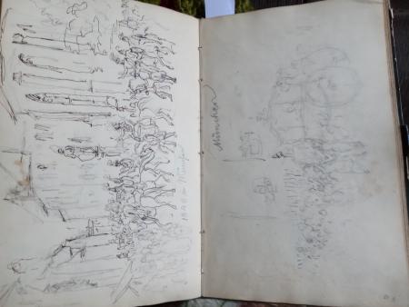 Skizzenbuch R. BRAUN Altensteig München Betzingen Schwäb. Hall Stuttgart Pferde