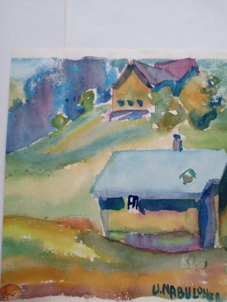 2 Aquarelle Ueli /ulrich NABULON geb. 1919, Kantonsschule TROGEN  1939 rehetobel