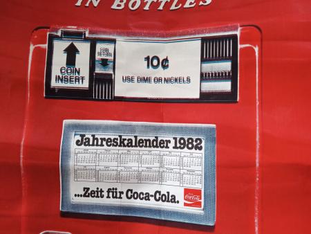 sehr großer selbstklebender wandkalender 1982 von coca-cola unbenutzt plakat